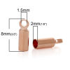 Picture of Brass Cord End Caps For Jewelry Necklace Bracelet Cylinder Rose Gold (Fits 2mm Cord) 8mm( 3/8") x 2.5mm( 1/8"), 15 PCs                                                                                                                                        