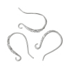 Picture of Brass Ear Wire Hooks Earring Findings Silver Tone (Can Hold ss4 Rhinestone) W/ Loop 16mm( 5/8") x 9mm( 3/8"), Post/ Wire Size: (21 gauge), 20 PCs                                                                                                             