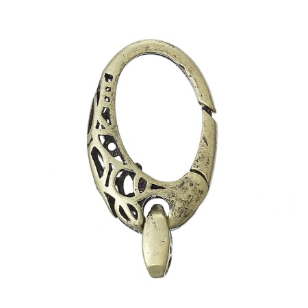 Brass Lobster Clasps Oval Antique Bronze 30mm(1 1/8") x 16mm( 5/8"), 5 PCs
