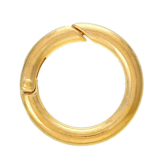 Изображение Кольцо с застежкой Круглые Позолоченный 25мм диаметр, 10 ШТ