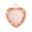 Picture of Brass Charm Pendants November Birthstone Heart Rose Gold Orange Resin Rhinestone Faceted 19mm( 6/8") x 16mm( 5/8"), 5 PCs