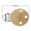 Picture of Natural Wood Baby Pacifier Clip Round 4.4cm x 2.9cm(1 6/8" x1 1/8"), 5 PCs
