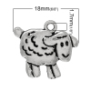 Picture of Zinc Based Alloy Easter Charms Sheep Antique Silver Color 18mm( 6/8") x 16mm( 5/8"), 5 PCs