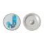 Immagine di Chunk a Scatto Gioielli Bottone Adatto a Chunk Braccialetti Tondo Tono Argento Blu Lettera Disegno 20mm Dia, Dimensioni Manopola: 5.5mm , 5 Pz