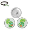 Picture of 20mm Zinc Metal Alloy Snap Buttons Round Silver Tone Green Alphabet /Letter " S " Pencil Pattern Fit Snap Button Bracelets, Knob Size: 5.5mm( 2/8"), 5 PCs