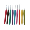 Picture of 2mm-6mm TPR Aluminum Crochet Hooks At Random Color Mixed 13.7cm(5 3/8") long, 1 Set(9 PCs)