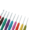 Picture of 2mm-6mm TPR Aluminum Crochet Hooks At Random Color Mixed 13.7cm(5 3/8") long, 1 Set(9 PCs)