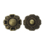 Imagen de Chunk Snap Joyería Botón  Ajuste a Pulseras Chunk Flor Tono Bronce Corazón 18mm x 16mm , tamaño de perilla: 4.8mm , 20 Unidades