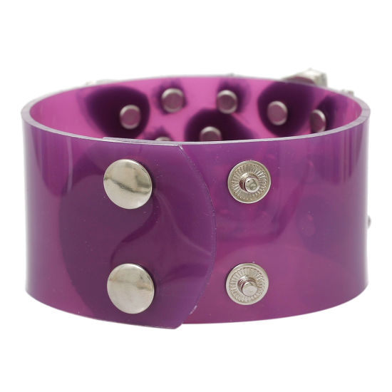 Image de Bracelets en PVC+Acrylique+Fer(Plomb et le Nickel Safe) Pourpre 23.5x3.6cm, 1 Pièce
