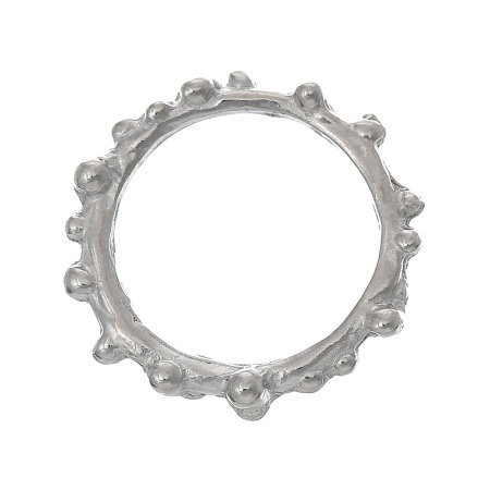 Bild von Zinklegierung Steampunk Ring Charm Anhänger Rund SilberfarbeZahnrad Geschnitzt 21mm D., 100 Stücke