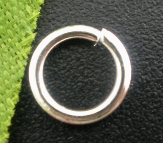 Image de 500 Pcs 7mm Dia, 1mm(taille 18) Anneaux de Jonction pour la Fabrication de Bijoux Ouvert en Alliage de Zinc Argenté Rond
