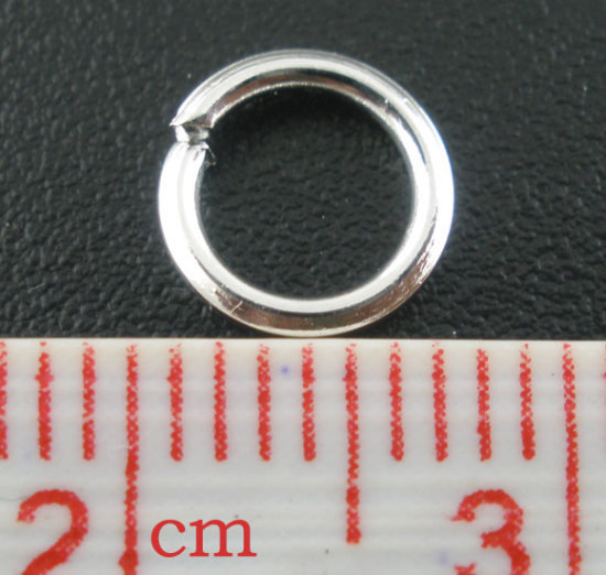 Image de 500 Pcs 7mm Dia, 1mm(taille 18) Anneaux de Jonction pour la Fabrication de Bijoux Ouvert en Alliage de Zinc Argenté Rond