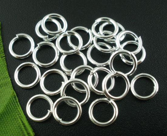 Image de 500 Pcs 7mm Dia, 1mm(taille 18) Anneaux de Jonction pour la Fabrication de Bijoux Ouvert en Alliage de Zinc Argenté Rond