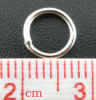 Bild von 500 Stück 8mm D., 1mm(18 Gauge) Zinklegierung Offen Sprungringe für die Schmuckherstellung Silberfarbe Rund