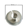 Picture of Alloy Crimp Beads Cover Findings Silver Tone, Overall Closed Size: 4mm Dia, Open Size: 5mm Dia, 200 PCs