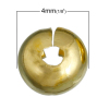 Picture of Alloy Crimp Beads Cover Findings Gold Plated, Overall Closed Size: 4mm Dia, Open Size: 5mm Dia, 200 PCs