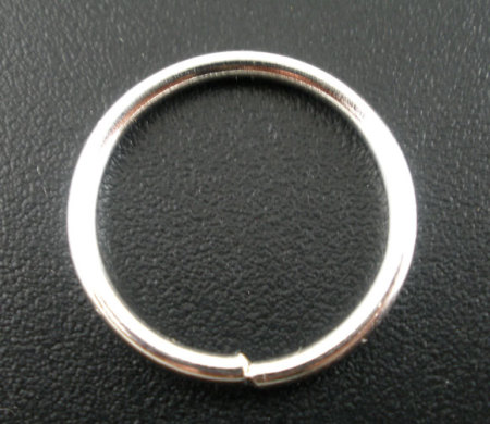 50 Unidades 18mm Diámetro, 1.8mm(13 gauge) Hierro Abierto Argollas Argentado Ronda