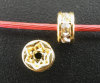 Picture of 50 PCs Brass Spacer Rondelle Beads Gold Plated Flat Round Flower 5mm Dia., Hole: Approx 1mm