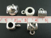 Picture of Zinc Based Alloy European Style Bails Beads Mixed Antique Silver Pattern About 7mm x7mm - 11mm x10mm, Hole: Approx 4.5mm, 20 PCs