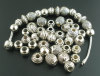 Image de Perles à Gros Trou au Style Européen en Acrylique Mixte Argent Antique Mixte Plaqué 11mm x 8mm - 14mm x 16mm, Tailles de Trous: 4mm - 5.8mm , 50 Pcs