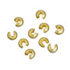 Picture of Alloy Crimp Beads Cover Findings Gold Plated, Overall Closed Size: 5mm Dia, Open Size: 6mm Dia, 200 PCs