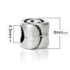 Picture of 30 PCs Zinc Based Alloy European Style Large Hole Charm Beads Antique Silver Color Round Spiral 7mm x 6mm, Hole: Approx 4.5mm