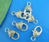 Picture of Zinc Based Alloy Lobster Clasps Heart Antique Silver 25mm x 12mm, 20 PCs