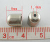 Picture of 100Pcs Silver Tone Blunt Necklace End Tip Bead Caps 8x7mm(Fit 6mm)