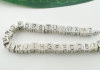 Picture of 26 PCs Zinc Based Alloy European Style Large Hole Charm Beads Antique Silver Color Cube Capital Alphabet Initial Letter Message " A-Z " 7mm x 7mm, Hole: Approx 4.7mm