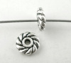 Picture of Zinc Based Alloy Spacer Beads Wheel Antique Silver Color About 6mm Dia, Hole:Approx 1.6mm, 200 PCs