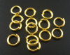 Picture of 200 PCs 8mm Dia., 1.2mm(17 gauge) Iron Based Alloy Open Jump Rings Findings For Jewelry Making Gold Plated Round
