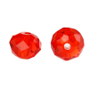 Picture of Crystal Glass Loose Beads Round Red Faceted Transparent About 8mm Dia, Hole: Approx 1.3mm, 70 PCs