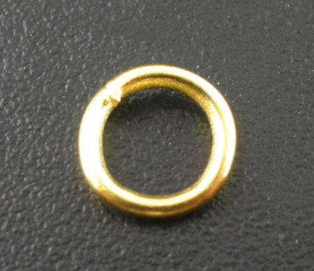 500 Unidades 6mm Diámetro, 1mm(18 gauge) Hierro Abierto Argollas Chapado en Oro Ronda