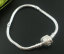 Imagen de Cobre Estilo Europeo Cadena Serpiente Encanto Pulseras Argentado con "Love" Snap Corchete 16.0cm de longitud, 4 Unidades