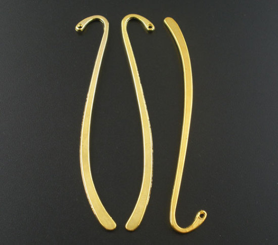 Picture of Zinc Based Alloy Bookmark Hook Gold Plated With Loop 8.7cm, 15 PCs