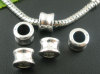 Image de Perles à Gros Trou au Style Européen en Alliage de Zinc Colonne Argent Antique Mat 8mm x 6mm, 50 Pcs