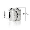 Picture of 30 PCs Zinc Based Alloy European Style Large Hole Charm Beads Antique Silver Color Round Spiral 7mm x 6mm, Hole: Approx 4.5mm