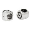 Picture of 30 PCs Zinc Based Alloy European Style Large Hole Charm Beads Antique Silver Color Round Spiral 7mm x 6mm, Hole: Approx 4.5mm