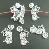 Picture of 300 PCs Zinc Based Alloy Travel Charms Antique Silver Color Motorcycle 24mm x 14mm