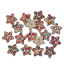 Picture of 9 PCs Natural Wood Sewing Buttons Scrapbooking 2 Holes Pentagram Star At Random Mixed Color Flower 20mm x 19mm