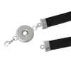 Picture of PU Leather Snap Button Bracelets Black Fit 18mm/20mm Snap Buttons 60cm(23 5/8") long, Hole Size: 6mm( 2/8"), 2 PCs