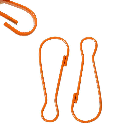Picture of Iron Based Alloy Lanyard Snap Hook Clips Orange 23mm x 8mm( 7/8" x 3/8"), 100 PCs