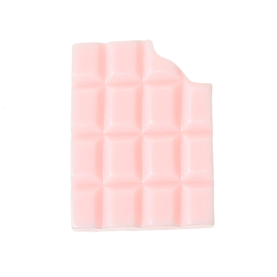 樹脂 装飾パーツ チョコレート ピンク 25.0mm x 18.0mm、 30 PCs  の画像
