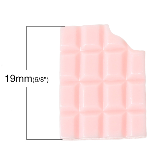 樹脂 装飾パーツ チョコレート ピンク 25.0mm x 18.0mm、 30 PCs  の画像