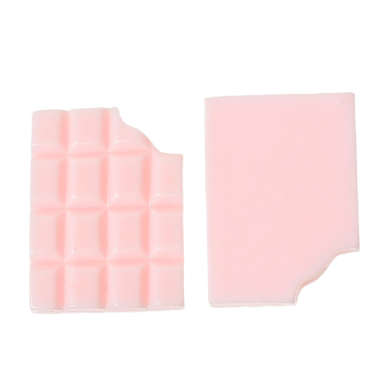 樹脂 装飾パーツ チョコレート ピンク 25.0mm x 18.0mm、 30 PCs  の画像