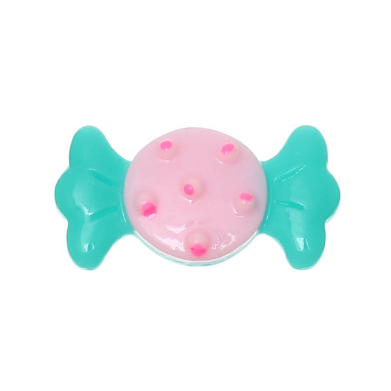 Picture of Resin Embellishments Candy Green & Pink 3.2cm x1.7cm(1 2/8" x 5/8"), 20 PCs