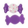 Picture of Resin Embellishments Candy Purple & White 3.2cm x1.7cm(1 2/8" x 5/8"), 20 PCs