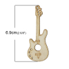 Picture of Wood Embellishment Scrapbooking Guitar Natural 6.9cm x 2.6cm,50PCs