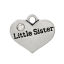 Immagine di 20 Pz Lega di Zinco Gioielli di Famiglia Ciondoli Argento Antico Cuore Lettere " Little Sister " Trasparente Strass 17mm x 15mm