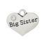 Immagine di 20 Pz Lega di Zinco Gioielli di Famiglia Ciondoli Pendenti Argento Antico Cuore Lettere " Big Sister " Trasparente Strass 17mm x 14mm